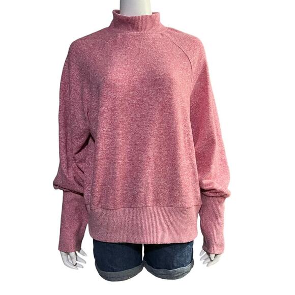Maeve Anthropologie Laney Pink Mock Cowl Neck Ribbed Long Sleeve Sweater XL - Picture 2 of 11